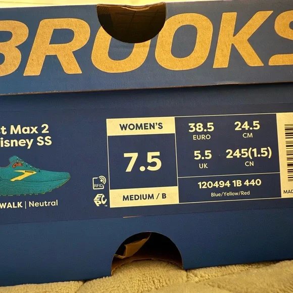 Brooks Blue and Yellow Women's Running Shoes - Picture 3 of 8